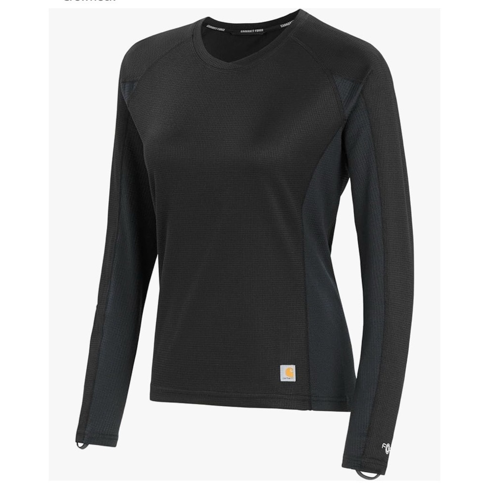 Carhartt Force Midweight Micro-Grid Baselayer Crewneck Top, Medium, Black, NWT